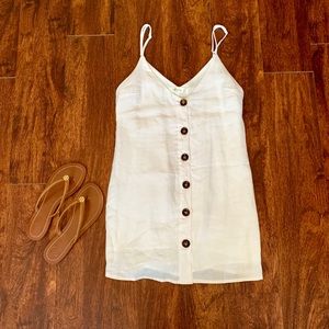 🌿NWOT! Mahina White Linen Mini Dress